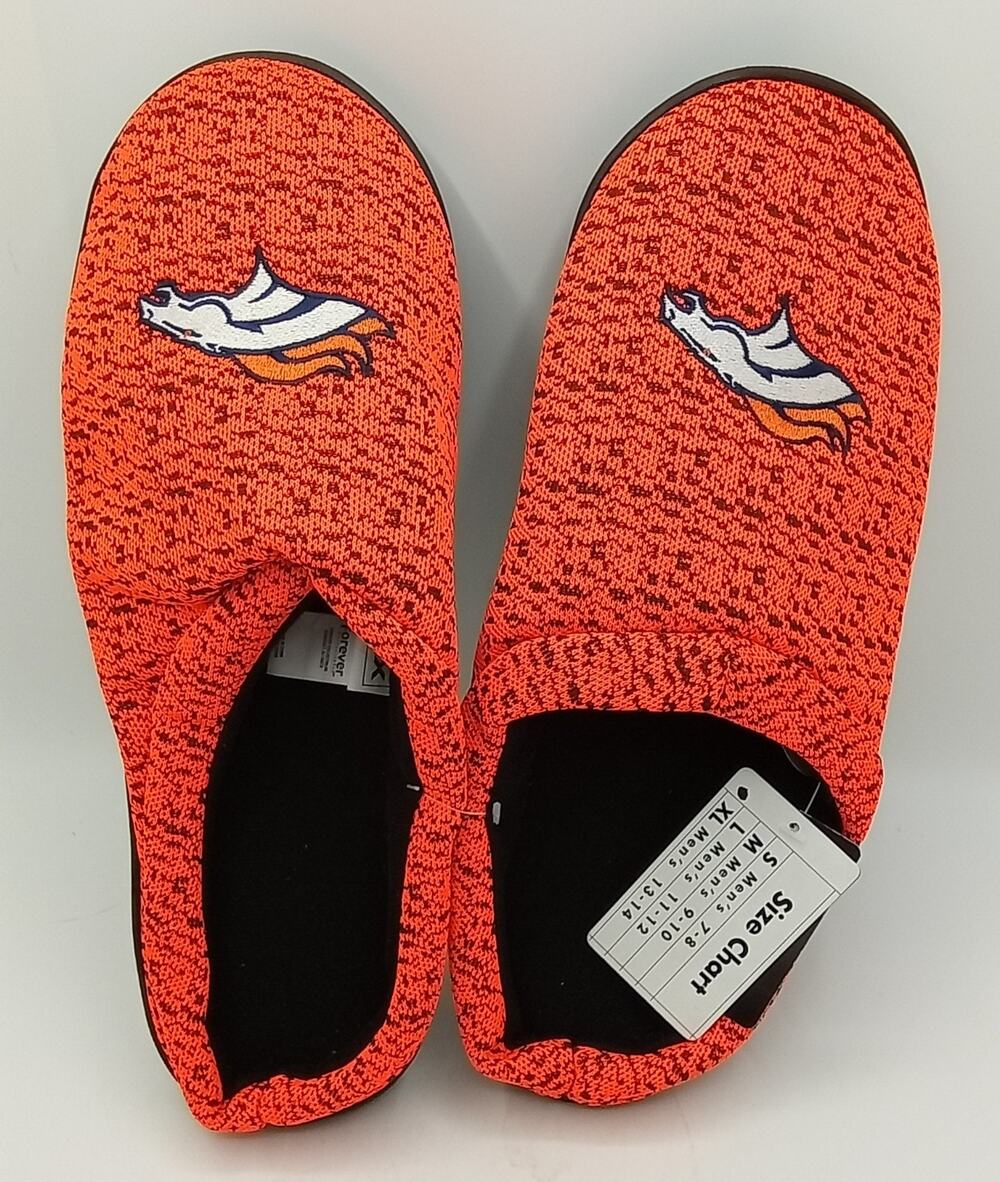 Denver Broncos NFL Foco Poly Knit Cup Sole Men's Slippers Size XL 13-14